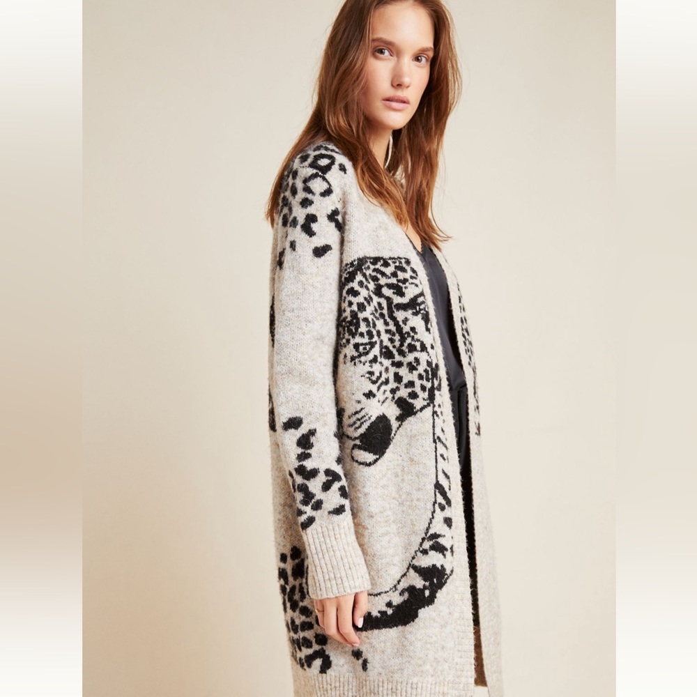 Anthropologie Lucerne Leopard Cardigan